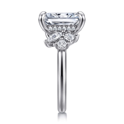 Caye - 14K White Gold Radiant Cut Diamond Engagement Ring