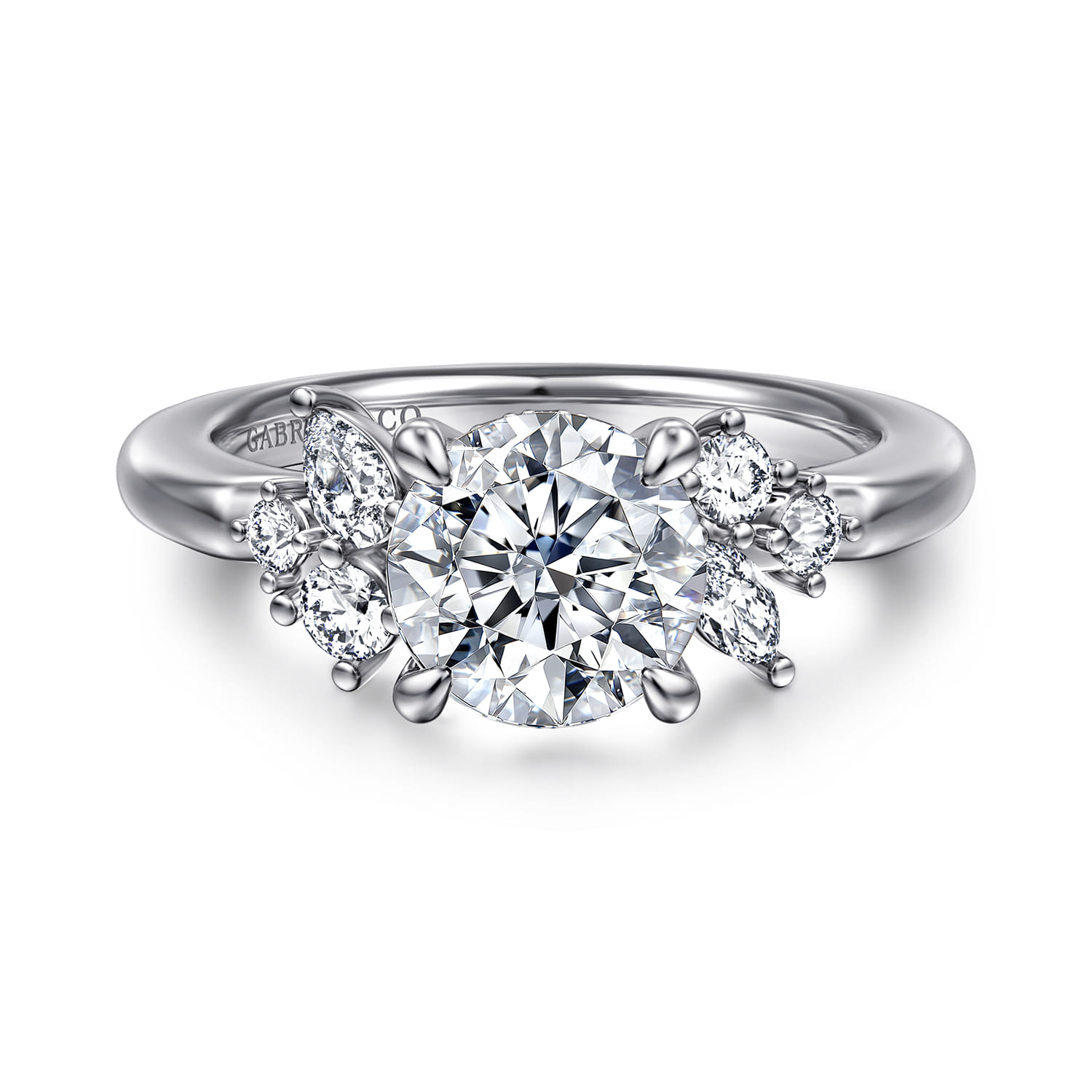 Caye - 14K White Gold Round Diamond Engagement Ring