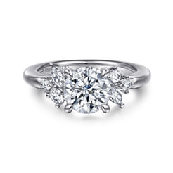 14K White Gold Round Diamond Engagement Ring