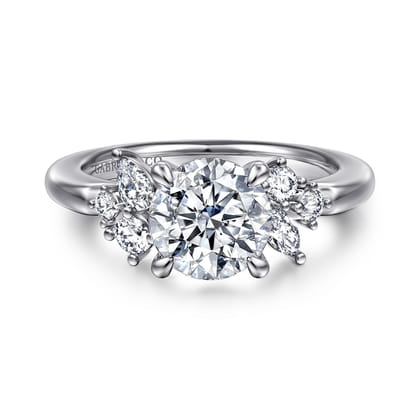 Caye - 14K White Gold Round Diamond Engagement Ring