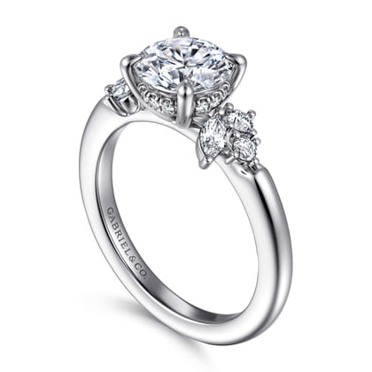 Caye - 14K White Gold Round Diamond Engagement Ring