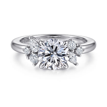Caye - 14K White Gold Round Diamond Engagement Ring