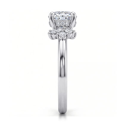 Caye - 14K White Gold Round Diamond Engagement Ring