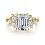 Caye - 14K Yellow Gold Emerald Cut Diamond Engagement Ring