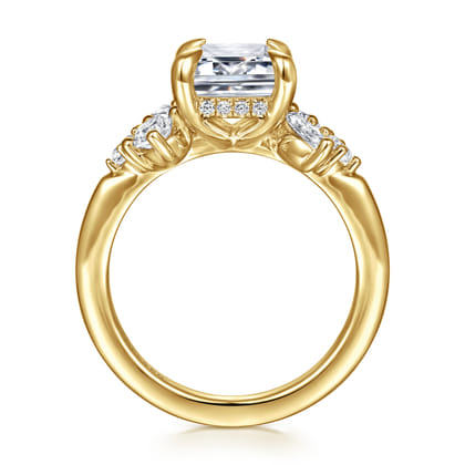 Caye - 14K Yellow Gold Emerald Cut Diamond Engagement Ring