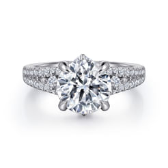 Ceci - 14K White Gold Round Split Shank Diamond Engagement Ring
