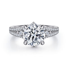 Ceci - 14K White Gold Round Split Shank Diamond Engagement Ring