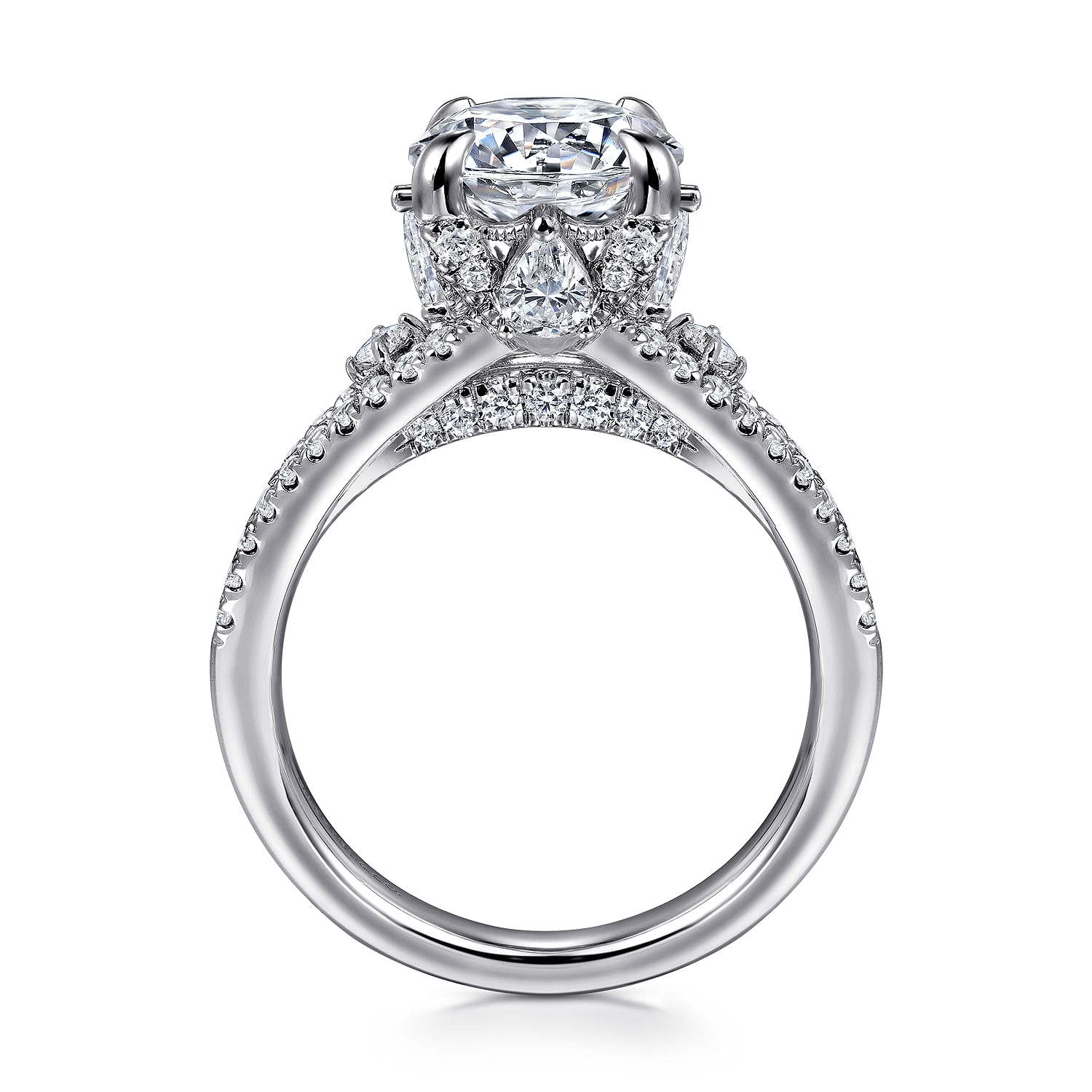 Ceci - 14K White Gold Round Split Shank Diamond Engagement Ring