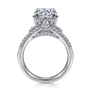 Ceci - 14K White Gold Round Split Shank Diamond Engagement Ring