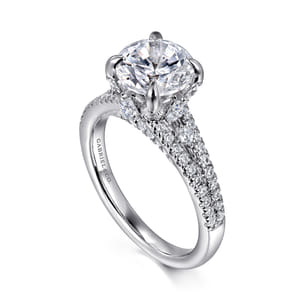 Ceci - 14K White Gold Round Split Shank Diamond Engagement Ring