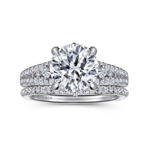 Ceci - 14K White Gold Round Split Shank Diamond Engagement Ring