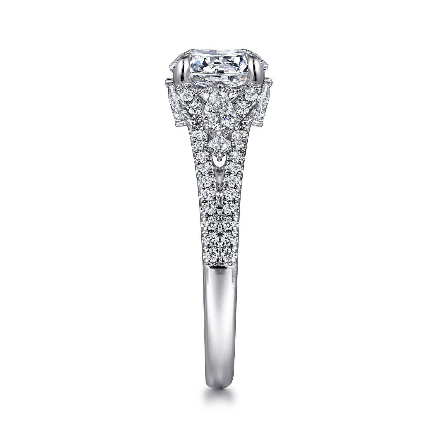 Ceci - 14K White Gold Round Split Shank Diamond Engagement Ring