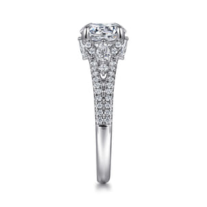 Ceci - 14K White Gold Round Split Shank Diamond Engagement Ring