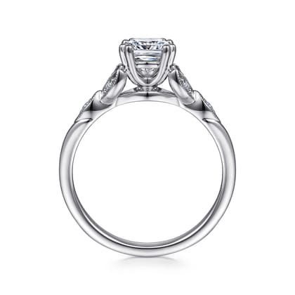 Celia - 14K White Gold Cushion Cut Diamond Engagement Ring