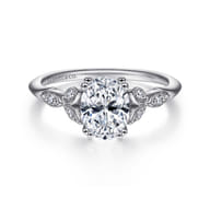 Celia - 14K White Gold Oval Diamond Engagement Ring