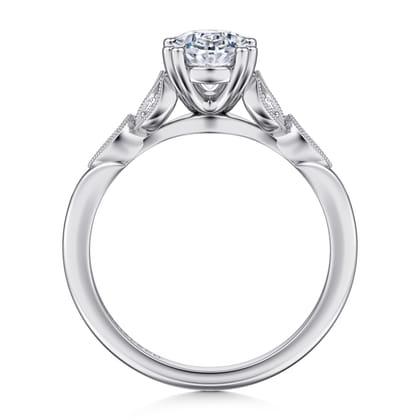 Celia - 14K White Gold Oval Diamond Engagement Ring