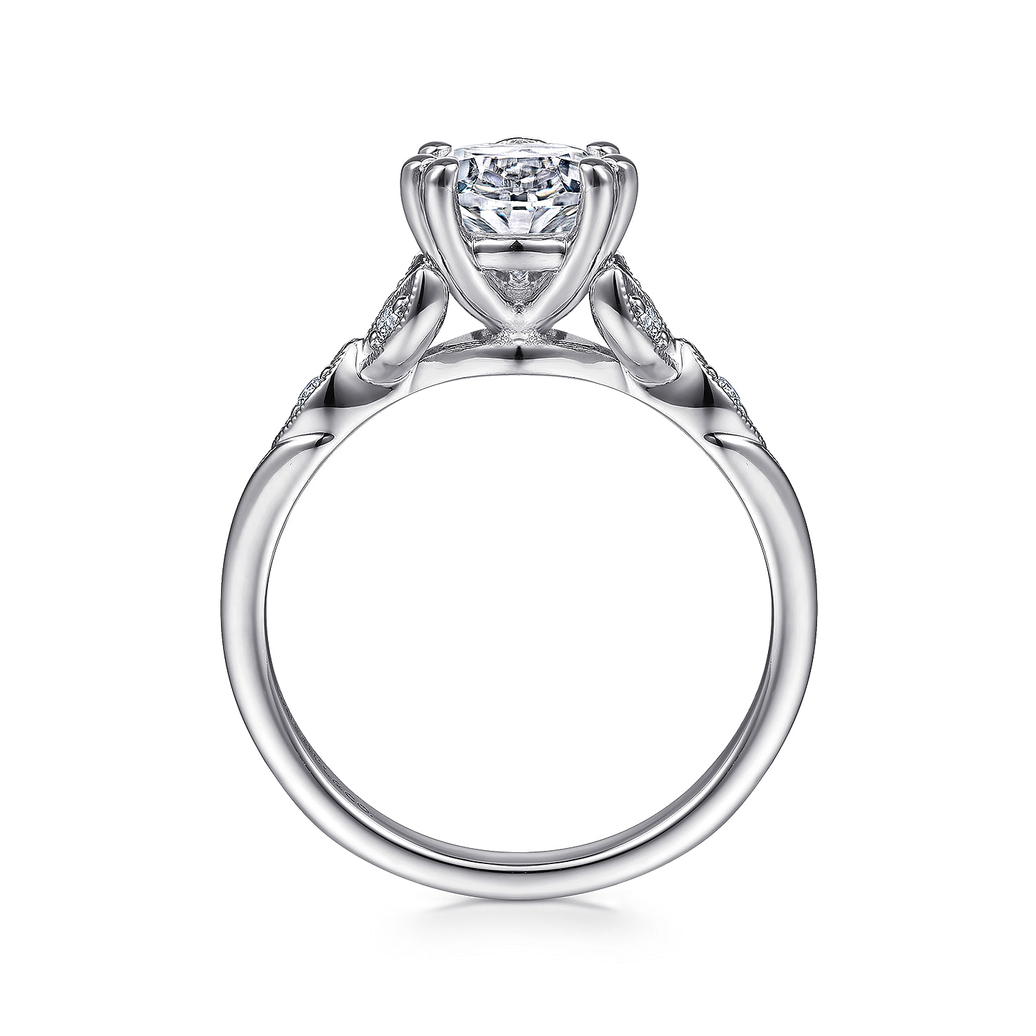 Celia - 14K White Gold Pear Shape Diamond Engagement Ring - 0.07 ct - Shot 2