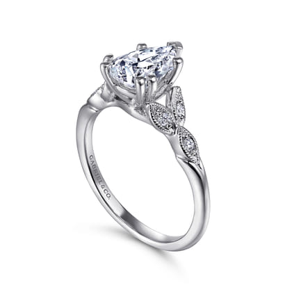 Celia - 14K White Gold Pear Shape Diamond Engagement Ring