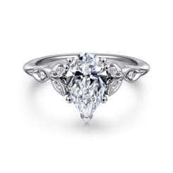 Celia - 14K White Gold Pear Shape Diamond Engagement Ring