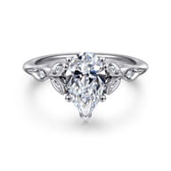 Celia - 14K White Gold Pear Shape Diamond Engagement Ring