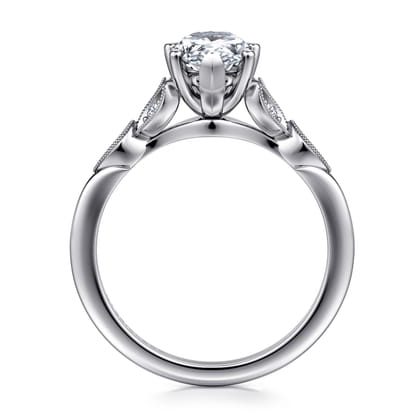 Celia - 14K White Gold Pear Shape Diamond Engagement Ring