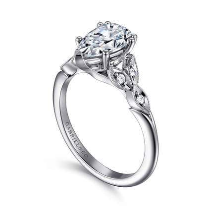 Celia - 14K White Gold Pear Shape Diamond Engagement Ring