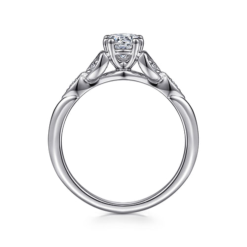 Celia - 14K White Gold Round Diamond Engagement Ring - 0.07 ct - Shot 2