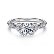 Celia - 14K White Gold Round Diamond Engagement Ring