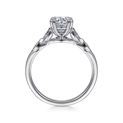 Celia - 14K White Gold Round Diamond Engagement Ring