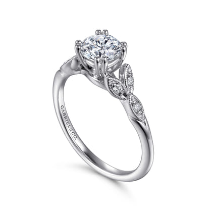 Celia - 14K White Gold Round Diamond Engagement Ring