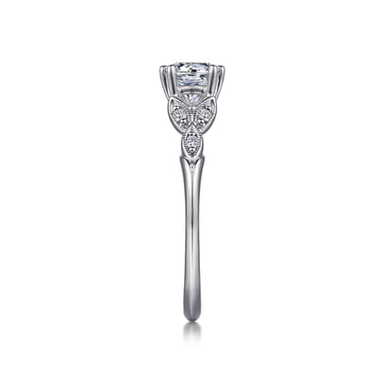 Celia - 14K White Gold Round Diamond Engagement Ring
