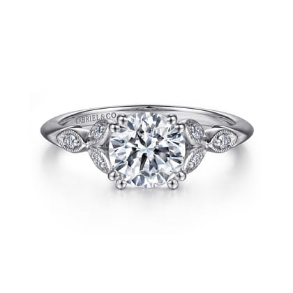Celia - 14K White Gold Round Diamond Engagement Ring