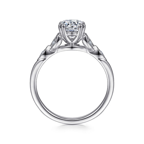 Celia - 14K White Gold Round Diamond Engagement Ring - 0.07 ct - Shot 2