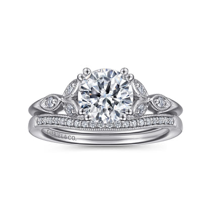 Celia - 14K White Gold Round Diamond Engagement Ring