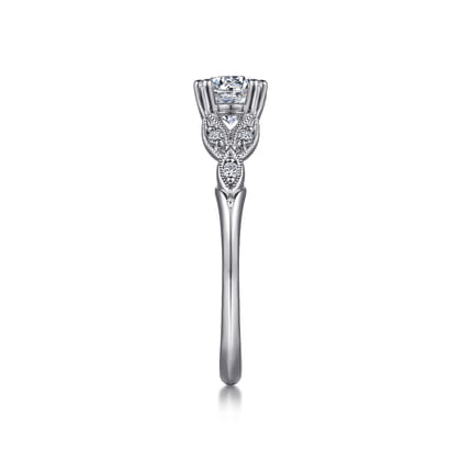 Celia - 14K White Gold Round Diamond Engagement Ring