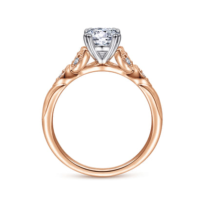 Celia - 14K White-Rose Gold Oval Diamond Engagement Ring