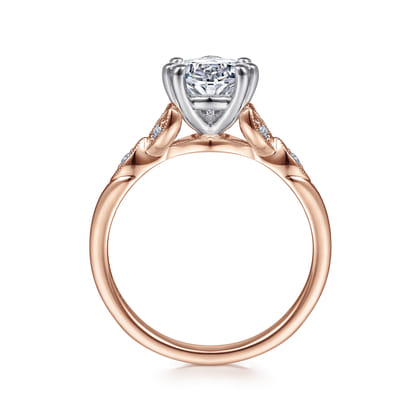 Celia - 14K White-Rose Gold Pear Shape Diamond Engagement Ring