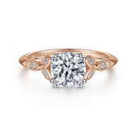 Celia - 14K White-Rose Gold Round Diamond Engagement Ring