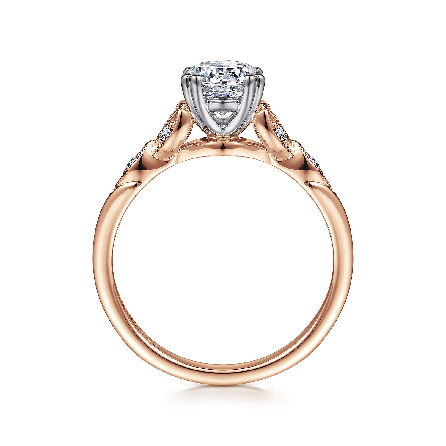 0.20 Carat Two Stone Diamond Engagement Ring - 10K White & Rose Gold, Size 7 - View #3