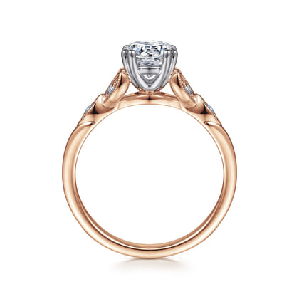 Celia - 14K White-Rose Gold Round Diamond Engagement Ring