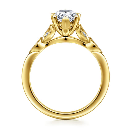 Celia - 14K Yellow Gold Pear Shape Diamond Engagement Ring