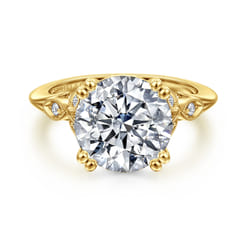 Celia - 14K Yellow Gold Round Diamond Engagement Ring