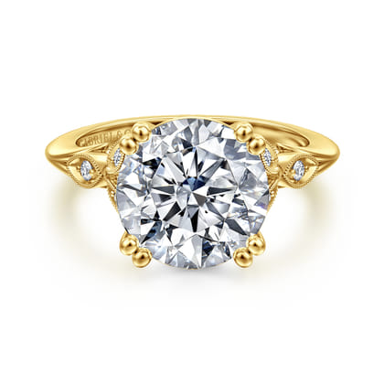 Celia - 14K Yellow Gold Round Diamond Engagement Ring