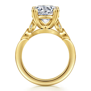 Celia - 14K Yellow Gold Round Diamond Engagement Ring