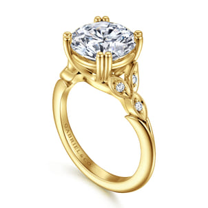 Celia - 14K Yellow Gold Round Diamond Engagement Ring