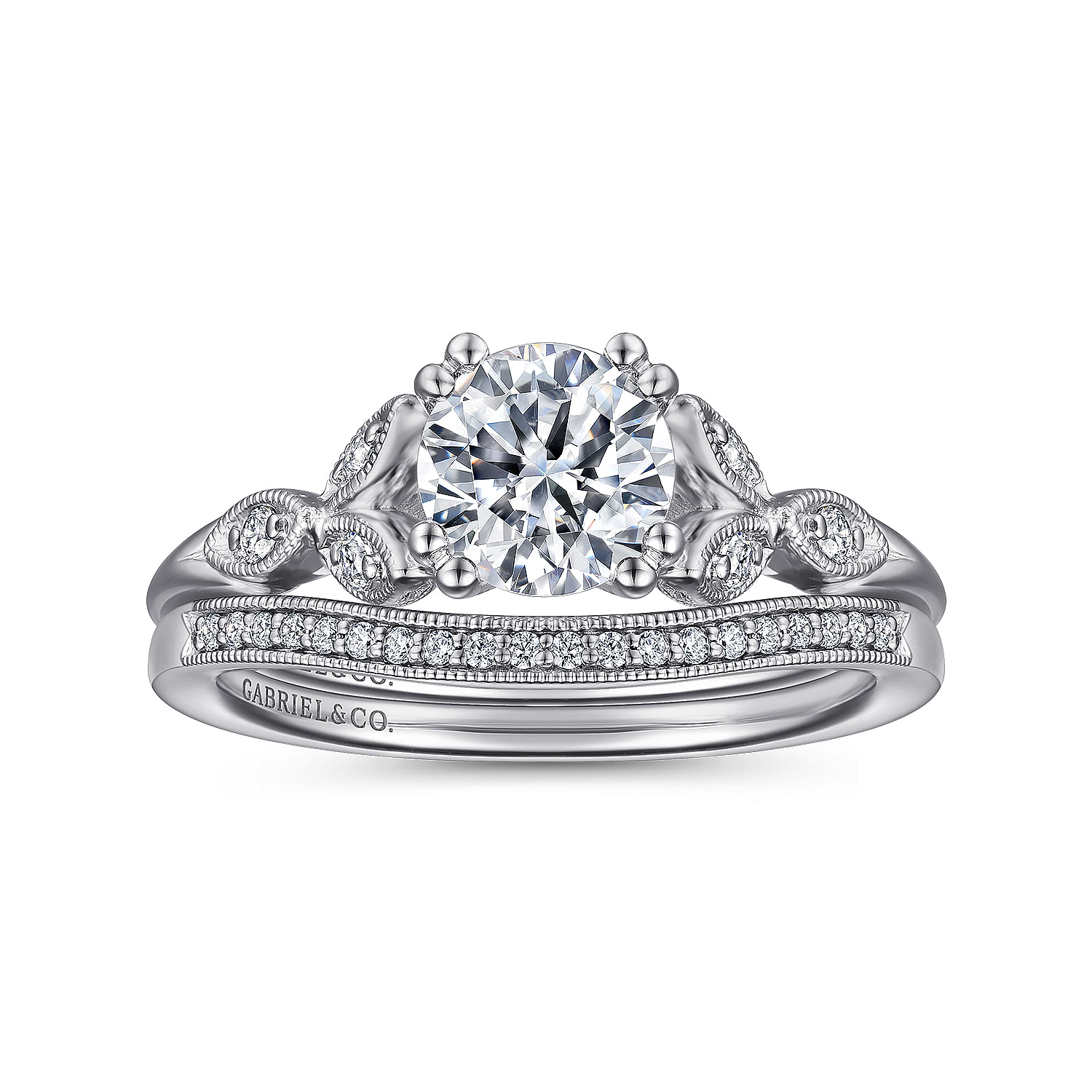 Celia - Platinum Round Diamond Engagement Ring
