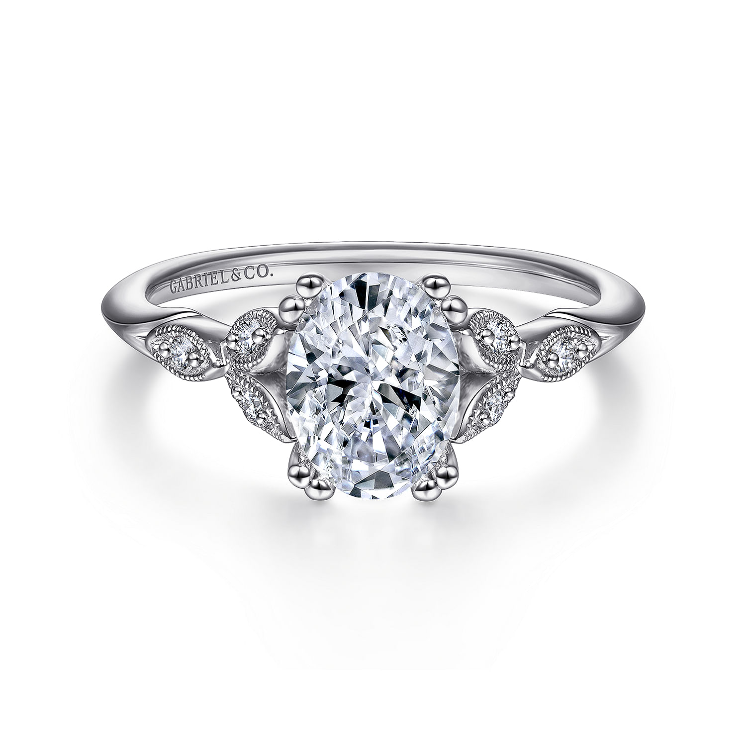 Platinum split online shank engagement rings