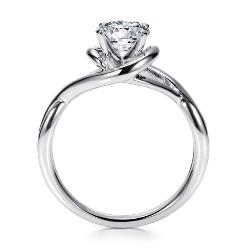 Celine - Platinum Round Twisted Diamond Engagement Ring - Shot 2