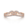 Curved Wedding Ring in 14k Rose Gold with Round Natural Diamond at Gabriel & Co.