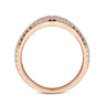 Curved Wedding Ring in 14k Rose Gold with Round Natural Diamond at Gabriel & Co.